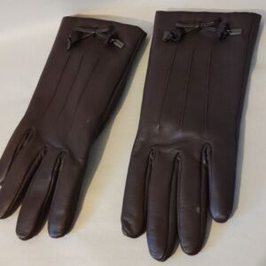 Women's Coach New York Sheep Leather Merino Wool Gloves Size 6 1/2 F20887